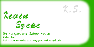 kevin szepe business card