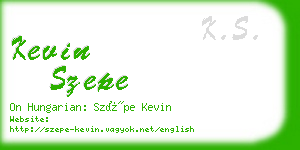 kevin szepe business card